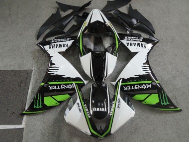2009-2011 Yamaha YZF R1 Motorcycle Fairings - White Black Green Monster Semakin Didepan Australia