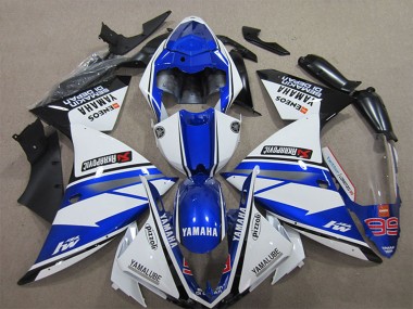 2012-2014 Yamaha YZF R1 Motorcycle Fairings - White Blue Black Pizzoli ENEOS Yamalube Semakin Didepan Australia