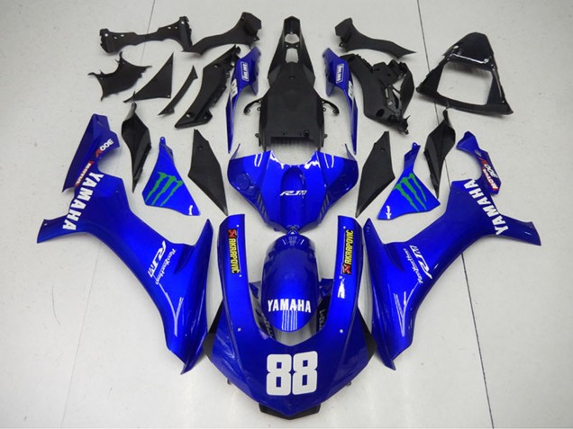 2015-2019 Yamaha YZF R1 Motorcycle Fairings - Blue Green Monster Akropovic Australia
