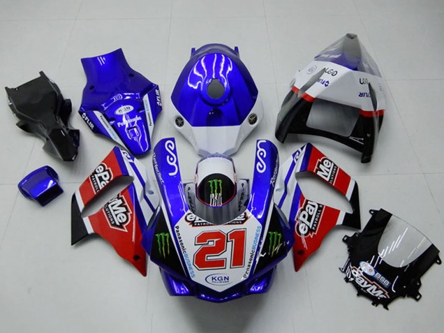 2015-2019 Yamaha YZF R1 Motorcycle Fairings - White Blue Red Black Green Monster 21 Australia