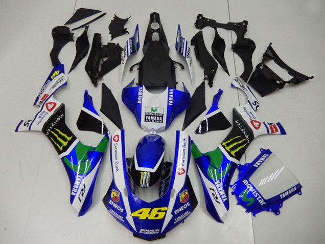 2015-2019 Yamaha YZF R1 Motorcycle Fairings - White Blue Black Green ENEOS MoviStar Monster 46 Australia