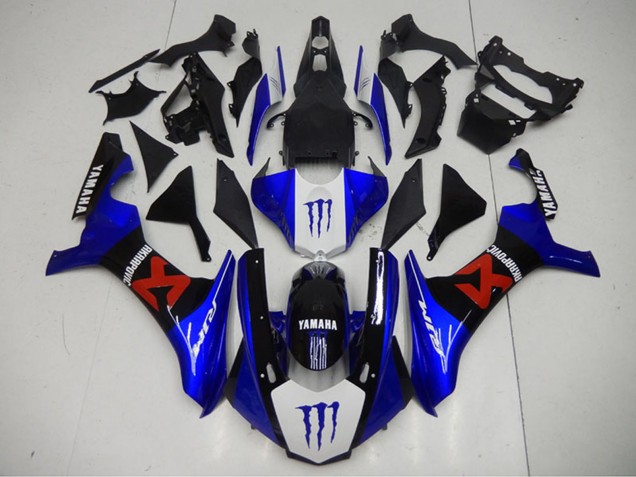 2015-2019 Yamaha YZF R1 Motorcycle Fairings - Blue White Black Red Monster Akropovic Australia
