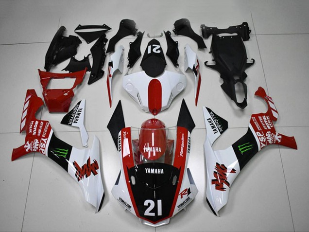 2015-2019 Yamaha YZF R1 Motorcycle Fairings - White Red Glossy Black Green Monster Motul YSP Australia