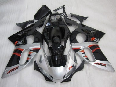 1998-2002 Yamaha YZF R6 Motorcycle Fairings - Silver Red Glossy Black Australia