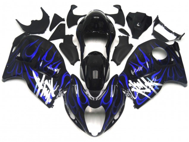 1997-2007 Black with Deep Blue Flame Suzuki GSXR 1300 Hayabusa Motorcycle Fairing 1997-2007 Black with Deep Blue Flame Suzuki GSXR 1300 Hayabusa Motorcycle Fairing