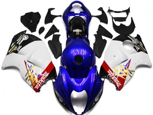 1997-2007 Blue and White Custom Logo Suzuki GSXR 1300 Hayabusa Motorcycle Fairing 1997-2007 Blue and White Custom Logo Suzuki GSXR 1300 Hayabusa Motorcycle Fairing