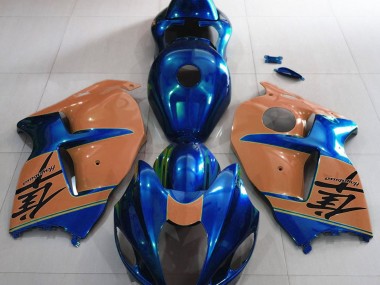 1997-2007 Gloss Blue and Desert Tan Suzuki GSXR 1300 Hayabusa Motorcycle Fairing