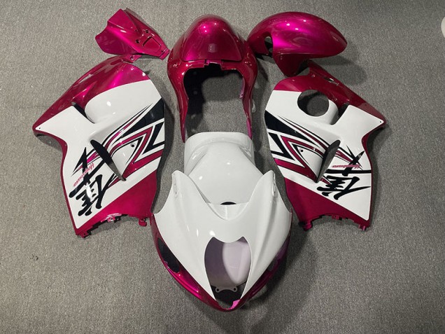 1997-2007 Gloss White & Pink Suzuki GSXR 1300 Hayabusa Motorcycle Fairing 1997-2007 Gloss White & Pink Suzuki GSXR 1300 Hayabusa Motorcycle Fairing