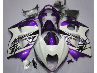 1997-2007 Gloss White & Purple Suzuki GSXR 1300 Hayabusa Motorcycle Fairing