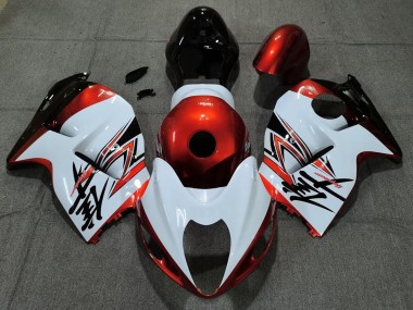 1997-2007 Gloss White and Orange Suzuki GSXR 1300 Hayabusa Motorcycle Fairing