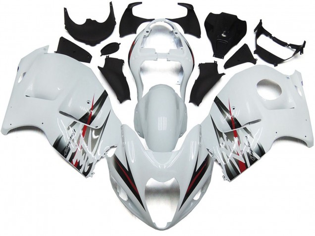 1997-2007 Gloss White and Silver Style Suzuki GSXR 1300 Hayabusa Motorcycle Fairing 1997-2007 Gloss White and Silver Style Suzuki GSXR 1300 Hayabusa Motorcycle Fairing