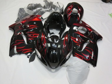 1997-2007 Red Flame Suzuki GSXR 1300 Hayabusa Motorcycle Fairing