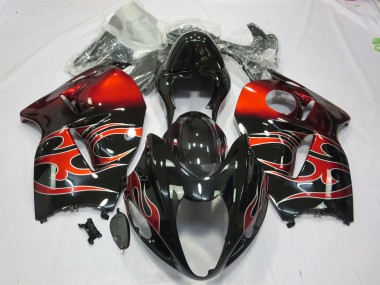 1997-2007 Red Swirl Suzuki GSXR 1300 Hayabusa Motorcycle Fairing