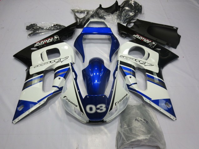 1998-2002 Blue and Silver Yamaha R6 Motorcycle Fairing 1998-2002 Blue and Silver Yamaha R6 Motorcycle Fairing