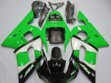 1998-2002 Green White and Black Yamaha R6 Motorcycle Fairing