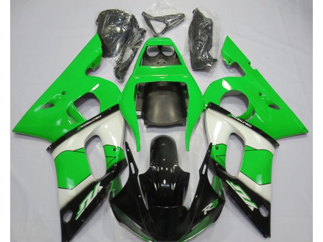 1998-2002 Green White and Black Yamaha R6 Motorcycle Fairing 1998-2002 Green White and Black Yamaha R6 Motorcycle Fairing