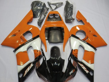 1998-2002 Orange White and Black Yamaha R6 Motorcycle Fairing