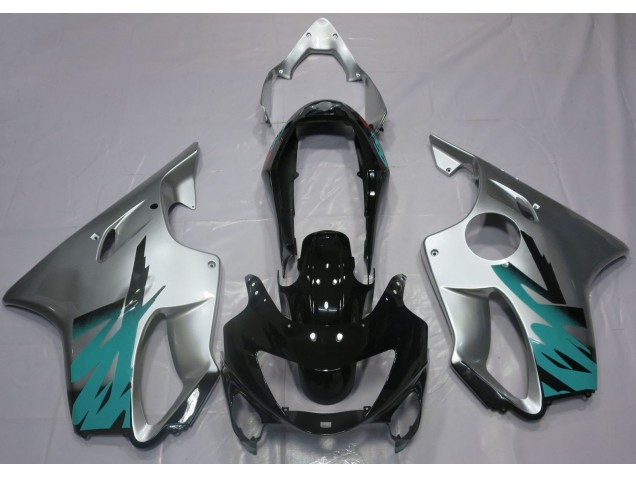 1999-2000 Gloss Silver & Teal Honda CBR600 F4 Motorcycle Fairing 1999-2000 Gloss Silver & Teal Honda CBR600 F4 Motorcycle Fairing