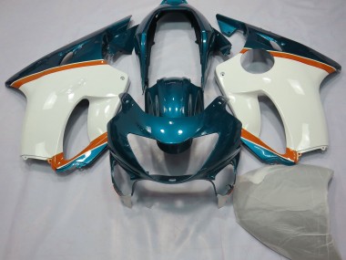 1999-2000 Light Blue and Orange Honda CBR600 F4 Motorcycle Fairing