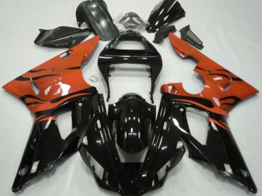 2000-2001 Black Flame & Orange Yamaha R1 Motorcycle Fairing