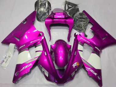 2000-2001 Hot Pink & White Yamaha R1 Motorcycle Fairing