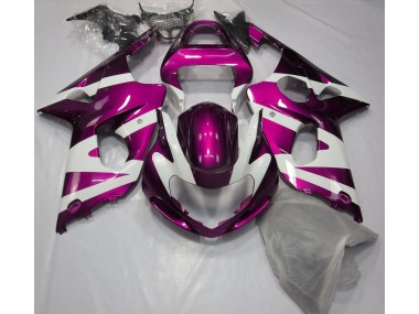 2000-2002 Gloss Pink & White Suzuki GSXR 1000 Motorcycle Fairing