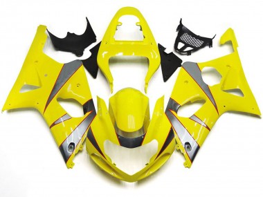 2000-2002 Gloss Yellow and Silver R Kit Suzuki GSXR 1000 Motorcycle Fairing