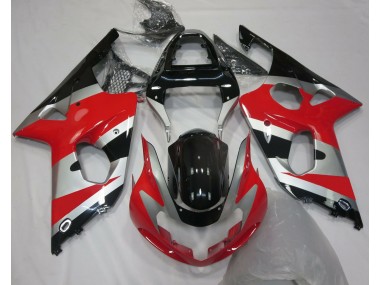 2000-2002 Red Silver OEM Style Suzuki GSXR 1000 Motorcycle Fairing