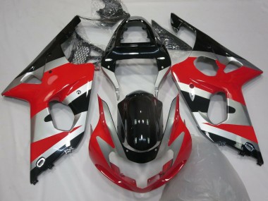 2000-2002 Red Silver OEM Style Suzuki GSXR 1000 Motorcycle Fairing