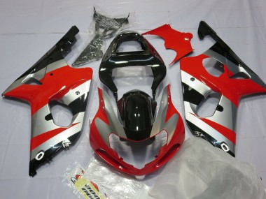 2000-2002 Red Silver and Black Suzuki GSXR 1000 Motorcycle Fairing