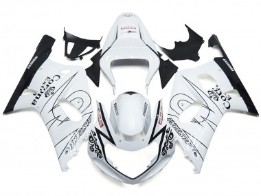 2001-2003 Gloss White Corona and Black Suzuki GSXR 600-750 Motorcycle Fairing