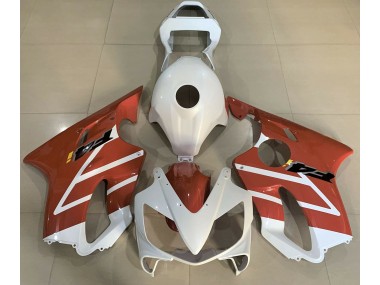 2001-2003 Gloss White and Orange Honda CBR600 F4i Motorcycle Fairing