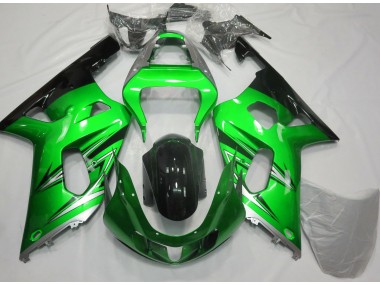 2001-2003 Green and Silver Suzuki GSXR 600-750 Motorcycle Fairing