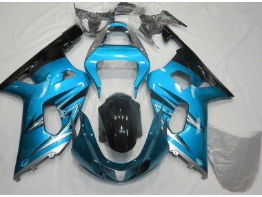 2001-2003 Light Blue and Silver Suzuki GSXR 600-750 Motorcycle Fairing