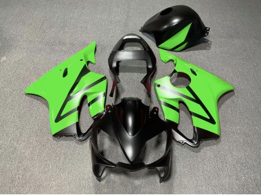 2001-2003 Matte Black and Green Honda CBR600 F4i Motorcycle Fairing