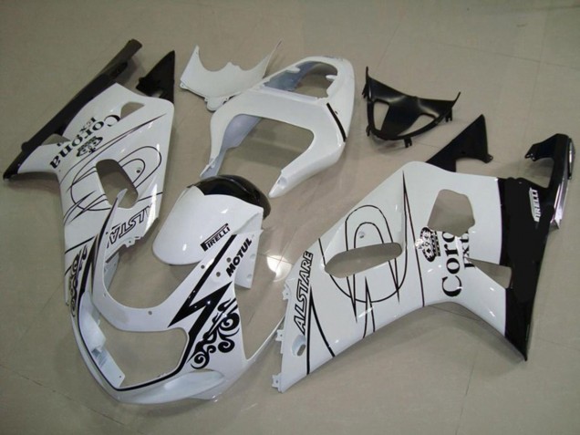 2001-2003 White Corona Suzuki GSXR 600-750 Motorcycle Fairing 2001-2003 White Corona Suzuki GSXR 600-750 Motorcycle Fairing