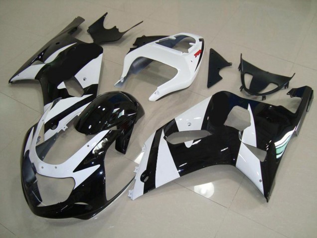 2001-2003 White and Black Suzuki GSXR 600-750 Motorcycle Fairing 2001-2003 White and Black Suzuki GSXR 600-750 Motorcycle Fairing