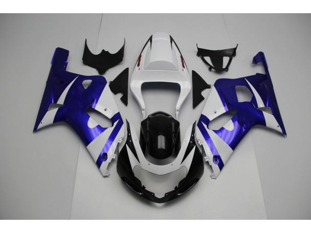 2001-2003 White and Blue Suzuki GSXR 600-750 Motorcycle Fairing 2001-2003 White and Blue Suzuki GSXR 600-750 Motorcycle Fairing