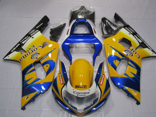 2001-2003 Yellow Corona Suzuki GSXR 600-750 Motorcycle Fairing 2001-2003 Yellow Corona Suzuki GSXR 600-750 Motorcycle Fairing