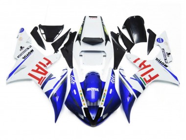 2002-2003 Gloss White and Blue Fiat Yamaha R1 Motorcycle Fairing