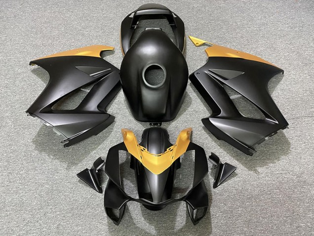 2002-2012 Matte Black & Gold Honda VFR800 Motorcycle Fairing 2002-2012 Matte Black & Gold Honda VFR800 Motorcycle Fairing