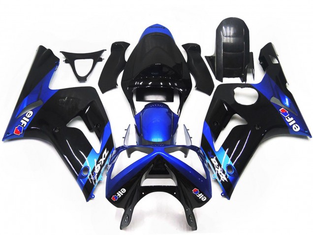 2003-2004 Blue and Gloss Black Elf Kawasaki ZX6R Motorcycle Fairing 2003-2004 Blue and Gloss Black Elf Kawasaki ZX6R Motorcycle Fairing