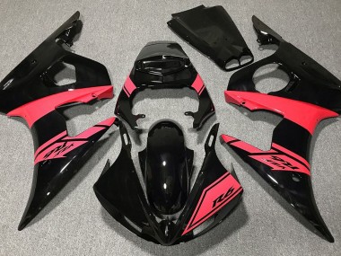 2003-2004 Gloss Black and Red Yamaha R6 Motorcycle Fairing