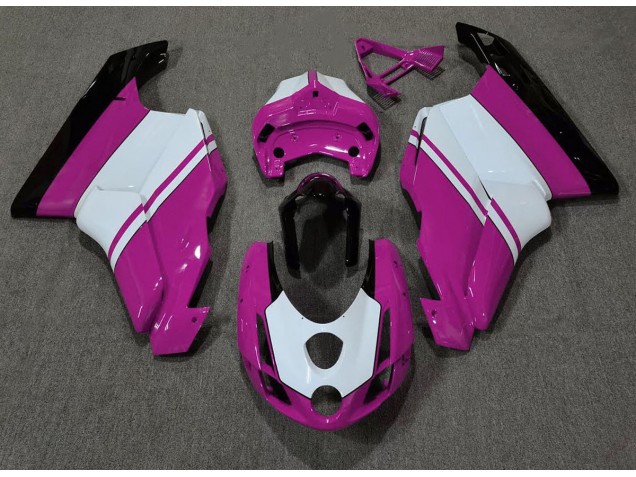 2003-2004 Gloss Pink & White Ducati Ducati 749 999 Motorcycle Fairing 2003-2004 Gloss Pink & White Ducati Ducati 749 999 Motorcycle Fairing