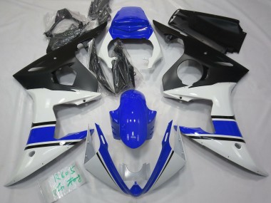 2003-2004 Gloss White and Blue Yamaha R6 Motorcycle Fairing