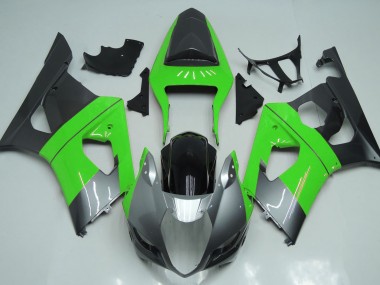 2003-2004 Green Silver and Black Suzuki GSXR 1000 Motorcycle Fairing