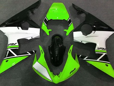 2003-2004 Green White and Black Yamaha R6 Motorcycle Fairing