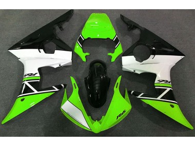 2003-2004 Green White and Black Yamaha R6 Motorcycle Fairing