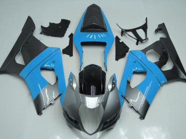 2003-2004 Light Blue Silver and Black Suzuki GSXR 1000 Motorcycle Fairing