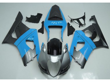2003-2004 Light Blue Silver and Black Suzuki GSXR 1000 Motorcycle Fairing